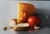 James Del Grosso, Cheese and Tomato, 2001, Oil on canvas
