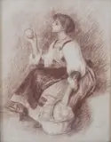 Jeune Filles aux Pommes by Pierre-Auguste Renoir, lithograph on paper, offered Jan 2025
