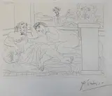 Pablo Picasso, Le Repos de Sculpteur IV, Etching on laid Montval paper, with Vollard watermark Pencil