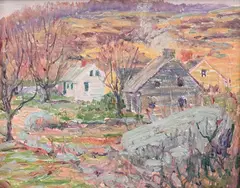 Harry Leslie Hoffman, Autumn, Oil on panel Estate stamp verso
