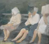Park Bench by Nina Maguire, Acrylic on board, offered Jan 2025