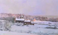 Peter Poskas, Ã¢â‚¬Å“Heavy Snow, Evening Clearing, Parmelee FarmÃ¢â‚¬Â, 1994, Oil on panel