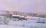 Peter Poskas, Ã¢â‚¬Å“Heavy Snow, Evening Clearing, Parmelee FarmÃ¢â‚¬Â, 1994, Oil on panel