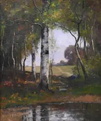 Max Weyl, Autumn Birch Trees, 1904, Oil on canvas