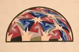 Hans Hinterreiter, Half Circle Geometric Composition, 1958, Gouache on paper