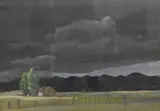 Morris Blackburn, Stormy Sky, New Mexico, Mixed media, pastel, watercolor, gouache on paper