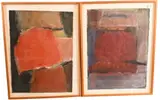 Z. Dionisis, Untitled Red and Purple Abstract, circa 1981, Acrylic on paper