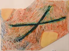Pat Walsh, Drawing #12, 1989, Oil pastel on paper