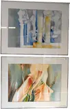 Norma Auer Adams, Neptune's World, Watercolor on paper Artist label on verso