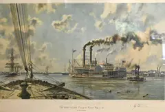 New Orleans: The Robert E. Lee Leaving the Crescent City in by John Stobart, 1880, lithograph, offered Oct 2024