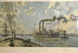 John Stobart, New Orleans: The Robert E. Lee Leaving the Crescent City in, 1880, lithograph