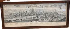 After Friedrich Bernhard Werner (German 1690-1778) "Fiorenza" by Friedrich Bernhard Werner, Engraving Aerial view of Map of Florence, Italy, offered Oct 2024