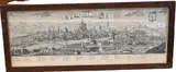 Friedrich Bernhard Werner, After Friedrich Bernhard Werner (German 1690-1778) "Fiorenza", Engraving Aerial view of Map of Florence, Italy