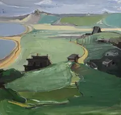 Corn Hill by Robert Adler, Oil on canvas Original label on verso, offered Aug 2024