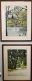 Harold Altman, Park Scene with Pigeons Offset, lithograph, printed in France by Atelier Desjobert