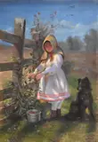 Edward Lamson Henry, Picking Raspberries, 1873, Oil on masonite Initialed lower right "ELH"