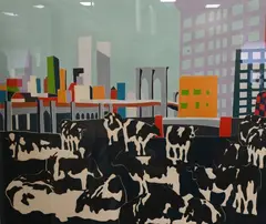 Woody Jackson, Cow Promenade, 1982, Serigraph, artist proof