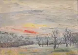 Sunset Landscape by Harriet Fitzgerald, Oil on canvas, offered Aug 2024