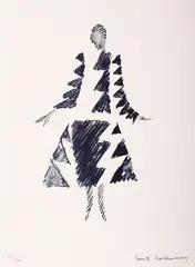 Sonia Delaunay, Robe Rythmes-Triangles, 1994, lithograph on paper