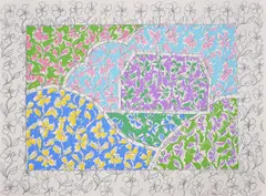 George Chemeche, Purple Barn, lithograph on paper