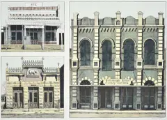 Richard Haas, Storefronts, 1978, color lithograph on Rives BFK paper