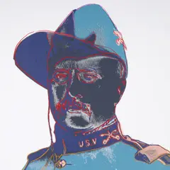 Teddy Roosevelt by Andy Warhol, 1986, screenprint in colors on Lenox Museum Board, offered May 2026
