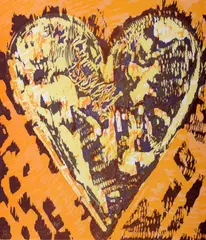 Jim Dine, Heart For Film Forum, 1993, woodcut in colors on Mohawk Superfine Cover paper
