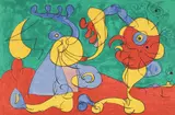 Joan Miró, UBU ROI (King Ubu) PLATE VII, 1966, lithograph on Arches paper