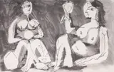 Pablo Picasso, Deux Femmes Assises, 1965, aquatint, etching and drypoint