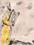 Marc Chagall, CANTIQUE DE L'ARC (Plate 66), 1958, etching with hand-coloring in watercolor on Arches paper