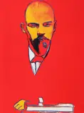 Andy Warhol, Red Lenin, 1987, screenprint in colors on Arches 88 wove paper