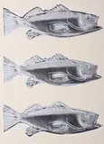 Andy Warhol, Fish, 1983, screenprint in colors on wallpaper