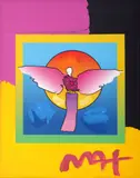 Peter Max, Angel With Sun On Blends, 2006, mixed media on lithograph
