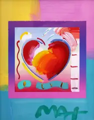 Peter Max, Heart On Blends, 2006, mixed media, acrylic, and lithograph on paper