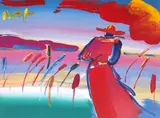 Peter Max, Walking In Reeds, 1999, mixed media, acrylic, and lithograph on paper