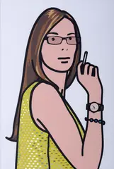Ruth Smoking 2 by Julian Opie, screenprint on paper, offered May 2026