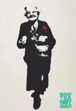 Bambi, MAKE TEA NOT WAR (Teal), screenprint on wove paper