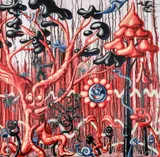 Kenny Scharf, FURUNGLE (Red), 2022, archival pigment ink print with silkscreened high gloss varnish and diamond dust on Innova