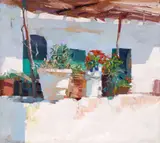 Nicola Simbari, Balcony In Sorrento, 1964, oil on canvas