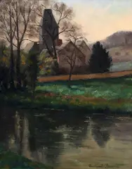 Paul-Émile Pissarro, L'Eglise Printemps, 1931, oil on canvas