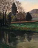 Paul-Émile Pissarro, L'Eglise Printemps, 1931, oil on canvas