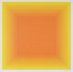 Yellow Filtration by Julian Stanczak, 1980, screenprint on paper, sold May 2026