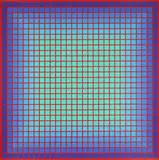 Julian Stanczak, Conferring Blue, 1981, screenprint on Somerset paper