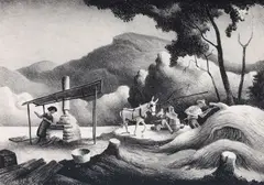 Thomas Hart Benton, Sorghum Mill, lithograph on paper