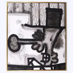 Carroll Dunham, MESOKINGDOM 14 (Dark Corner), 2003, acrylic on canvas