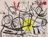 Joan Miró, PREPARATIFS D'OISEAUX (Bird Preparations I), 1963, etching and aquatint on Rives BFK paper