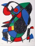 Untitled Plate 9 by Joan Miró, 1975, color lithograph on paper, sold Feb 2026