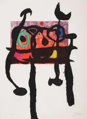 Joan Miró, LE SAMOURAI (The Samurai), 1968, aquatint with carborundum on Mandeure rag paper