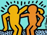 Keith Haring, Best Buddies, 1989, screenprint on stainless steel