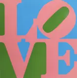 Robert Indiana, THE BOOK OF LOVE (Blue Pink Green), 1996, screenprint on paper